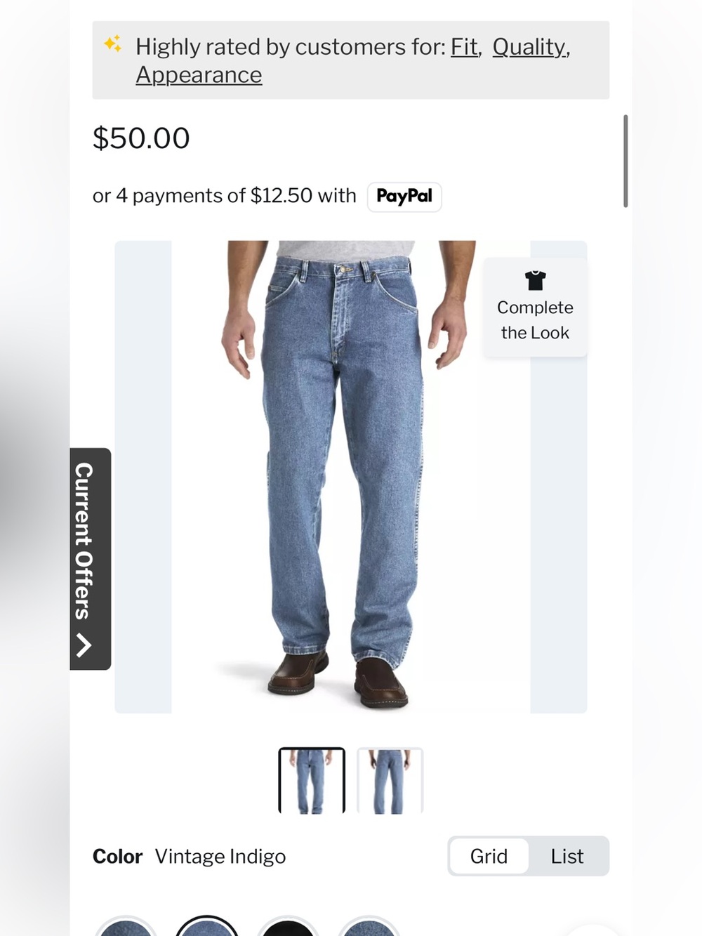Men's Wrangler Vintage Indigo Relaxed Fit Jeans